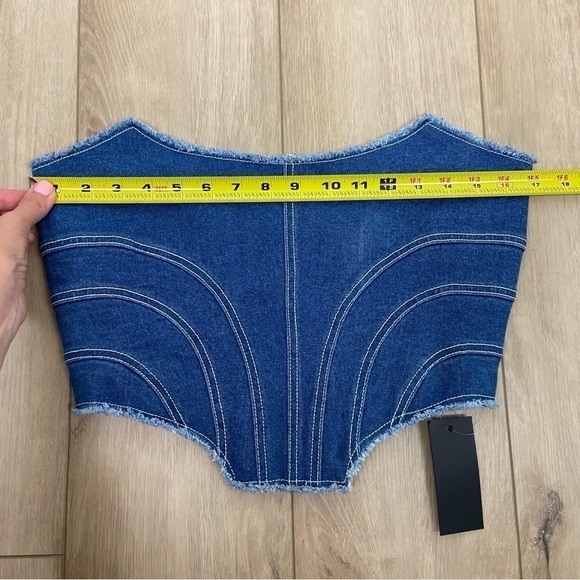 H:ours London Corset Top in Dark Blue Size M - Picture 8 of 9